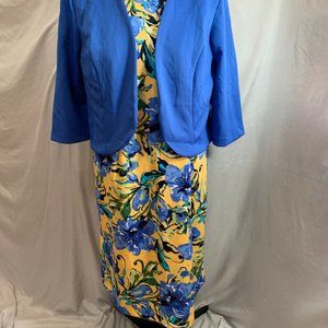 Floral Print Jacket Dress Size 16 W